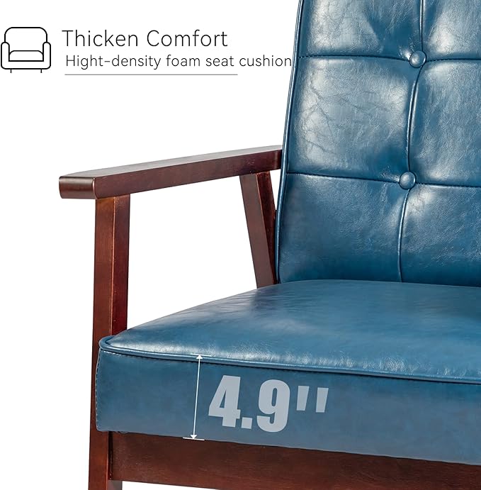Okeysen Accent Chairs Set of 2 with Side Table Mid Century Modern Accent Chair Retro Wood and Fabric Armchairs Side Lounge Reading Comfy Arm Chair for Living Room Bedroom Office