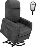 Giantex Power Lift Recliner Chair for Elderly Ergonomic Lounge Chair w/Remote Control Adjustable Backrest Side Pocket Electric Stand-Up Fabric Arm Chair for Bedroom Living Room Nursery (Grey)