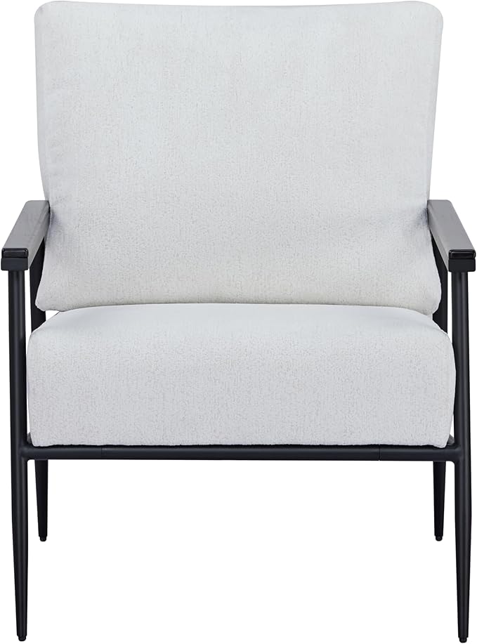 Artdeco Home Parker Modern arm Accent Chair Comfortable Chairs for Living Room Bedroom and Fireside Chair (Ivory)