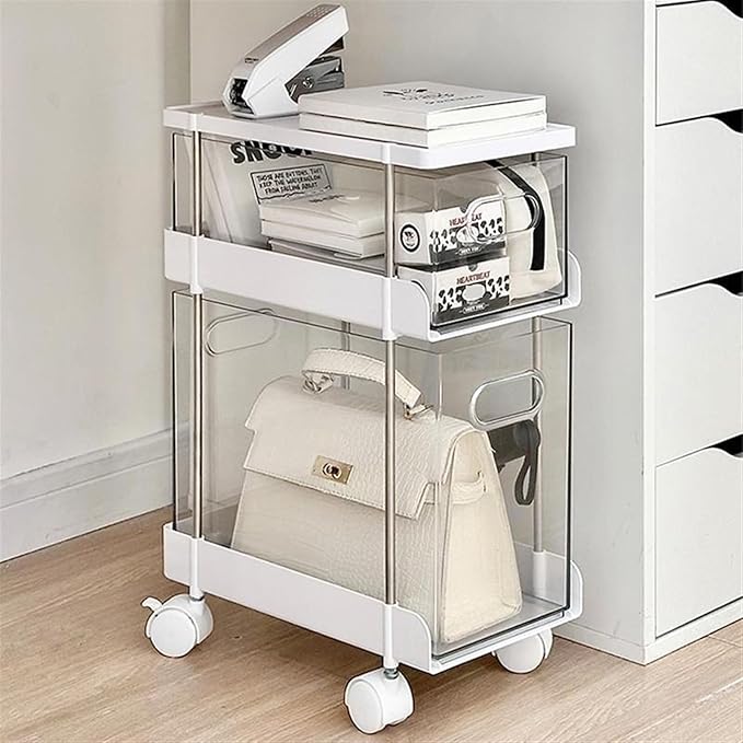 Mobile Filing Cabinet with Wheels Trolley Shelf Under the Desk Office Desk Data Storage Shelf Drop Wheel Drawer Storage File Cabinet