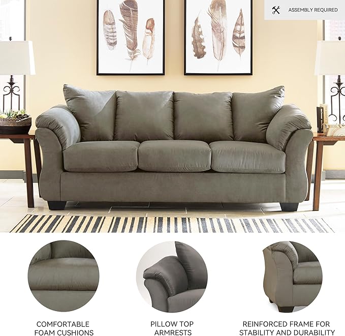Signature Design by Ashley Darcy Casual Plush Sofa Grayish Brown