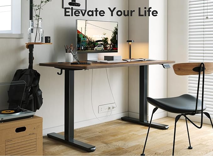 Electric Standing Desk 40 x 24 Adjustable Height Stand up Desk Sit Stand Up Desk for Home Office &amp Computer Workstation Rustic Brown