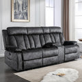 3 Seater Recliner Sofa Reclining Loveseat with Console Power Reclining Sofa with Heat and Massage Cup Holders USB &amp Type-C Charge Ports for Living Room