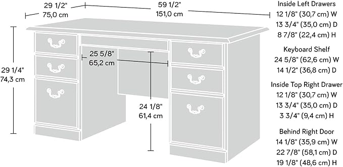 Sauder Heritage Hill Computer Desk Classic Cherry finish