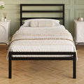 Twin XL Bed Frame with Headboard and Footboard 12 Inch Classic Metal Platform Twin XL Platform Bed Frame No Box Spring Needed Easy Assembly Noise Free Black
