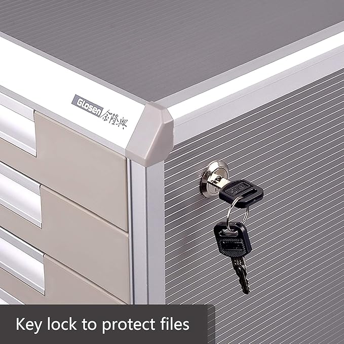 MAARKA File Cabinet Office Desktop Storage Box Shelf - 4/5 Drawers Aluminum Alloy Storage Drawers Desk Storage Unit Organizer Lockable File Cabinet A4 Box for Office (Size : 4 Layer)