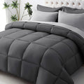JOLLYVOGUE California King Comforter Set Ultra-Soft Bed in a Bag Cal King Size 7 Pieces Oeko-TEX Certified Bedding Set With Down Alternative Comforter Sheets Pillowcases &amp Shams Dark &amp Li