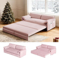 healthomse 66 Queen Size Sleeper Sofa Bed 3-in-1 Convertible Pull Out Sofa Bed with Side Storage Modern Velvet Loveseat for Living Room Bedroom Apartment Office Lounge (Dark Pink 66inch)