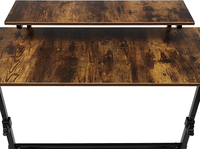 Rolling Standing Computer Desk Laptop Computer Table Folding Desk Mobile Standing Desk Studying Desk Rolling Desk Adjustable Height Computer Desk with Wheels for Home Classrooms Office