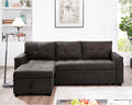 Naomi Home 85 in. Convertible Sofa with Storage Reversible L Shape Sofa Couch with Chaise Comfy Couches for Living Room Espresso/Velvet