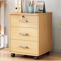 3 Drawer Mobile File Cabinet Under Desk Storage Organizer with Lock Wooden 14.5'' Extended Desktop Small Rolling Filing Cabinet for Home Office Makeup Organization Letters/A4(Oak)