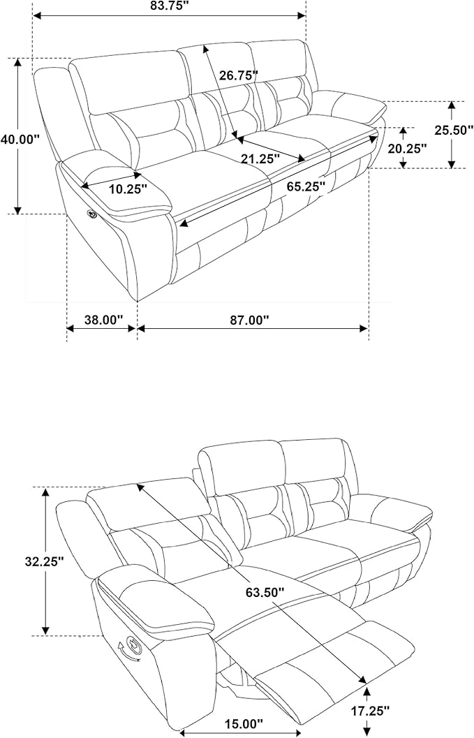Coaster Home Furnishings - Greer - Fabric - Upholstered Motion Reclining Sofa with Drop-Down Console Stainless Steel Cupholders - Living Room - 30-Inch - Taupe - 651351