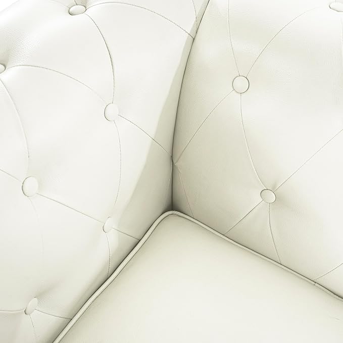 Naomi Home Emery Accent Chair Off White - Compact Tufted Elegance
