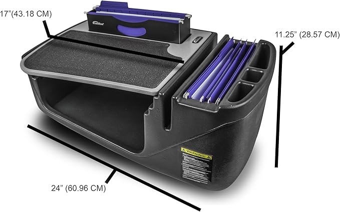 AutoExec AE-FMEF-PI-TAB-BT Efficiency FileMaster Car Desk for Your Vehicle Workstation and Mobile Office Black with 400 watt Power Inverter and Tablet Mount