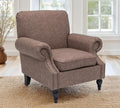 Accent Chair22.4 Seat Depth Armchair with Roll Arms36.6W*34.3D*34.6H Living Room ChairWood LegsSet of 1Faux Leather in Taupe