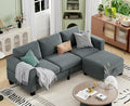 Sectional Couches for Living Room - Convertible L Shaped Couch with Storage Ottoman 3 Seater Modern Velvet Grey Sofa for Small Space Studio Basement Loft