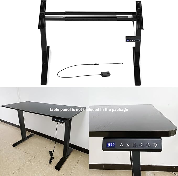 Electric Adjustable Standing Computer Desk Frame Standing Adjustable Desk Legs Standing Desk Base OnlySit Stand Desk Frame for Home and Office(Black)