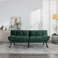 LLS 70.87 Velvet Futon Sofa Bed Modern Convertible Sleeper Sofa Couch with Adjustable Backrest and Armrests Tufted Loveseat Sofa with Metal Legs for Living Room Bedroom Apartment Emerald