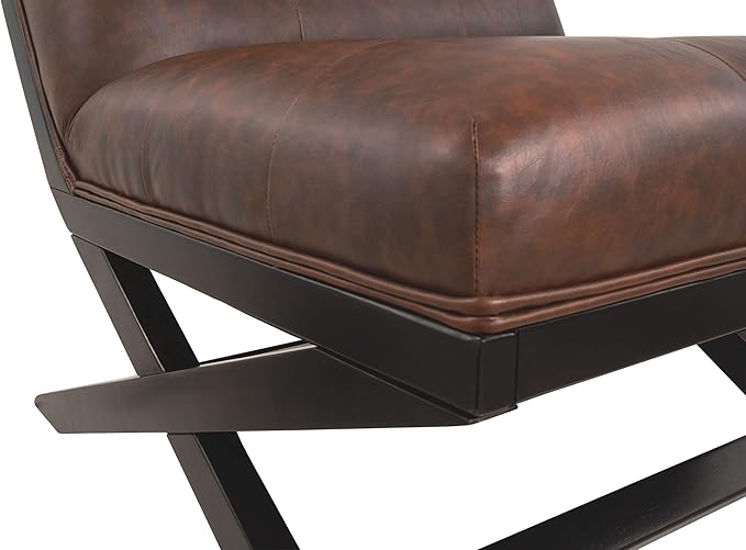 Signature Design by Ashley Sidewinder Mid-Century Modern Faux Leather Accent Chair Brown