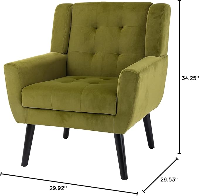 Modern Soft Velvet Material Ergonomics Accent Chair Living Room Chair Bedroom Chair Home Chair with Black Legs for Indoor Home