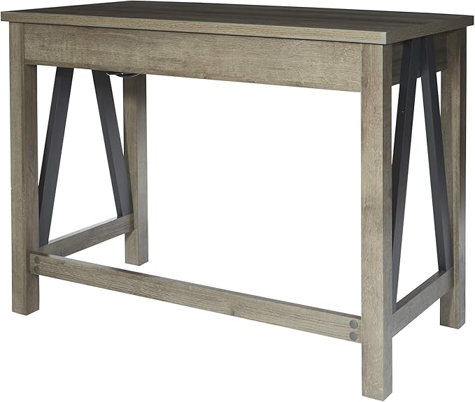 OSP Home Furnishings Braydon 42-Inch Wide Writing Desk Grey Oak