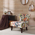 Modern Chic Erika Accent Chair with Button Tuft &amp Solid Wood Legs for Living Room Decor