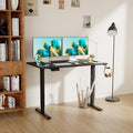 Computer Desk Adjustable Height Computer Workstation Electric Lifting Sit Stand Desk Rising Desk Computer Table Computer Desk That Raises Up and Down Stand Up Desks Standing Desk for Home Office