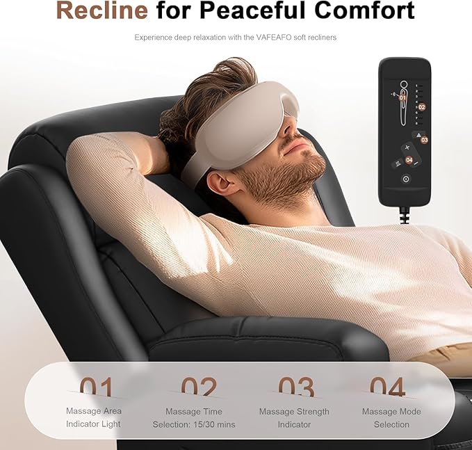 Loveseat Recliner Oversized Massage Reclining Sofa Heavy Weight Capacity RV Love Seat Chair Clearance with Storage Cup Holders Wall Hugger Couches for Living Room