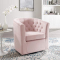 Modway EEI-4138-PNK Prospect Tufted Performance Velvet Swivel Armchair Pink