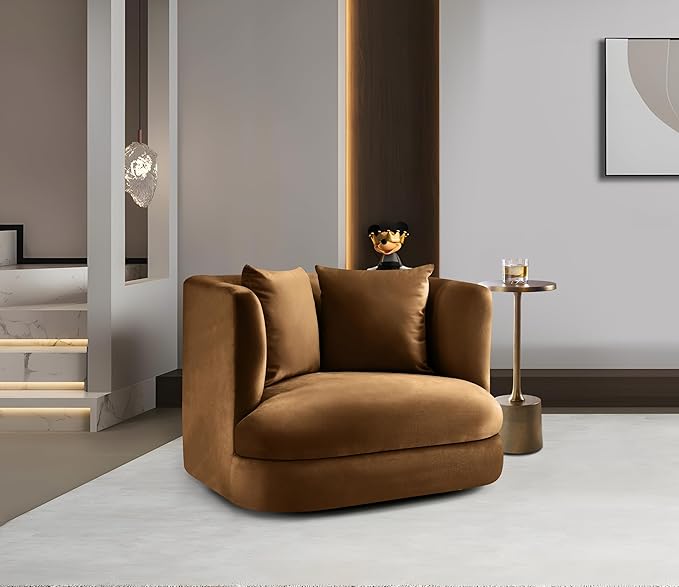 Meridian Furniture Alder Saddle Velvet Accent Chair