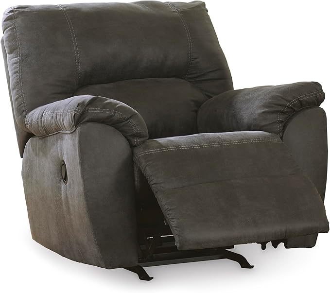 Signature Design by Ashley Tambo Faux Leather Manual Rocker Recliner Gray