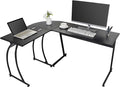 L-Shaped Corner Computer Desk Modern Gaming PC Study Table Writing Workstation for Home Office Black