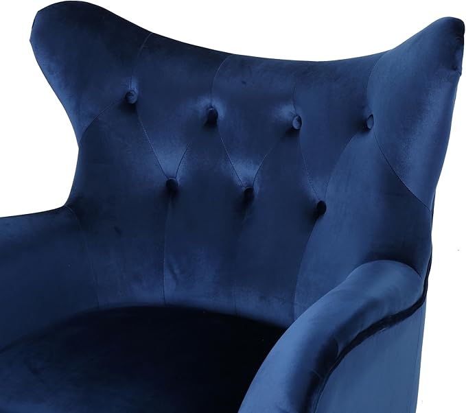 Velvet Button Tufted Wing Back Accent Chair Modern Arm Chair for Living Room/Bedroom/Office Guest Reception