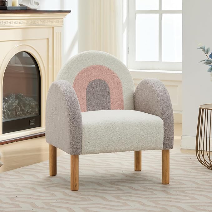 Modern Upholstered Accent Chair Armchair Side Chair Single Sofa Chair with Wooden Legs for Living Room Bedroom Reading Room