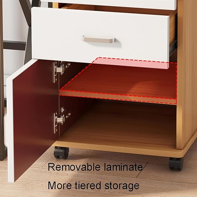3 Drawer Wood Mobile File Cabinet Under Desk Storage Filing Cabinet with Wheels for Home Office