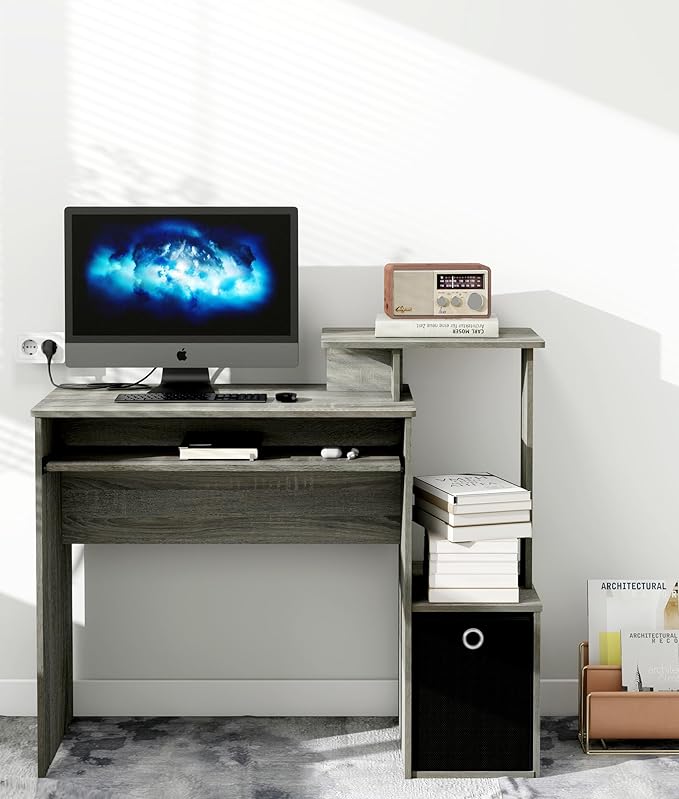Working Desk with Keyboard Drawer Small Study Desk for Bedroom Home Workstation for Writing Working Studying
