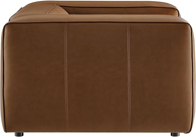 Auren Vegan Leather Modular Armchair in Coffee