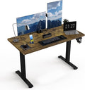 48 x 24 Electric Standing Desk Adjustable Height Sit Stand Desk with 3 Preset Heights &amp 2 Hook Electric Desk for Home Office Gaming Rustic Brown