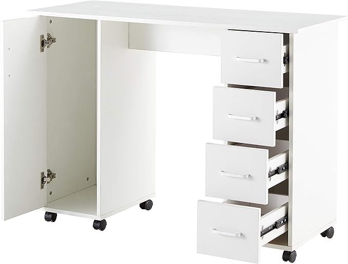 Home Office Computer Desk Table with Drawers White 41.73‘’L 17.72''W 31.5''H