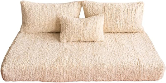 arabicsofa Moroccan Style Colorful Floor Couches – Handmade Modular Floor Cushions (White 24 4 ft Floor Sofa)