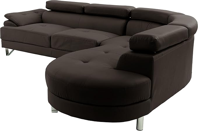 Poundex F6984 Bobkona Isidro Faux Leather sectional