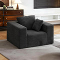 Single Cloud Sofa High Backrest Wider Armrest Memory Foam Boneless Couch Comfy Faux Fur Pillowed Single Seater No Assembly for Small Spaces Bedroom Dorm Office（Dark Gray）