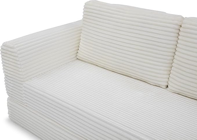 Foldable Boneless Love Seat Couches in a Box Modern Floor Foam Sleeper Sofa Bed 2-in-1 Convertible Cloud Sofa for Home Apartments Bedroom