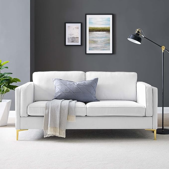 Modway Kaiya Upholstered Fabric Sofa 33.5 x 71 x 32 White