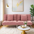 68 Modern Sofa Bed FutonConvertible Sleeper Bed Couch with 4 Reclining BackrestComfy Velvet Cloud Sofa Loveseat for Living Room Bedroom Office (Pink)