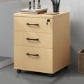 3-Drawer File Cabinet Mobile Filing Cabinet with Lock Under Desk File Organizer for Home Office Fits Letter/Legal/A4 Files Under Desk Fully Assembled Except Casters(Wood Color)