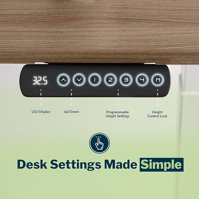 Vari ComfortEdge 40x26 Inch Adjustable Standing Desk – Small Electric Sit Stand VariDesk for Apartment Bedroom or Home Office + Beveled Edge Tool-Free Assembly (Walnut Top/Black Legs)