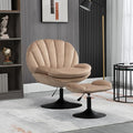 FurnitureSwivel Accent Chair Living Room Chair with OttomanAdjustable Seat Height TV ChairKhaki