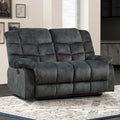 EBELLO Manual Loveseat Recliner for Living Room Extra Wide Modern Overstuffed 2 Seat Reclining Couch Sofa Breathable Fabric and Padded Cushion Grey Green
