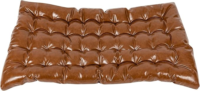 GIA Mid Century Modern Sling Accent Chair for Living Room Bedroom and Office Set of 2 Upholstered in Brown PU Leather with Black Metal Base